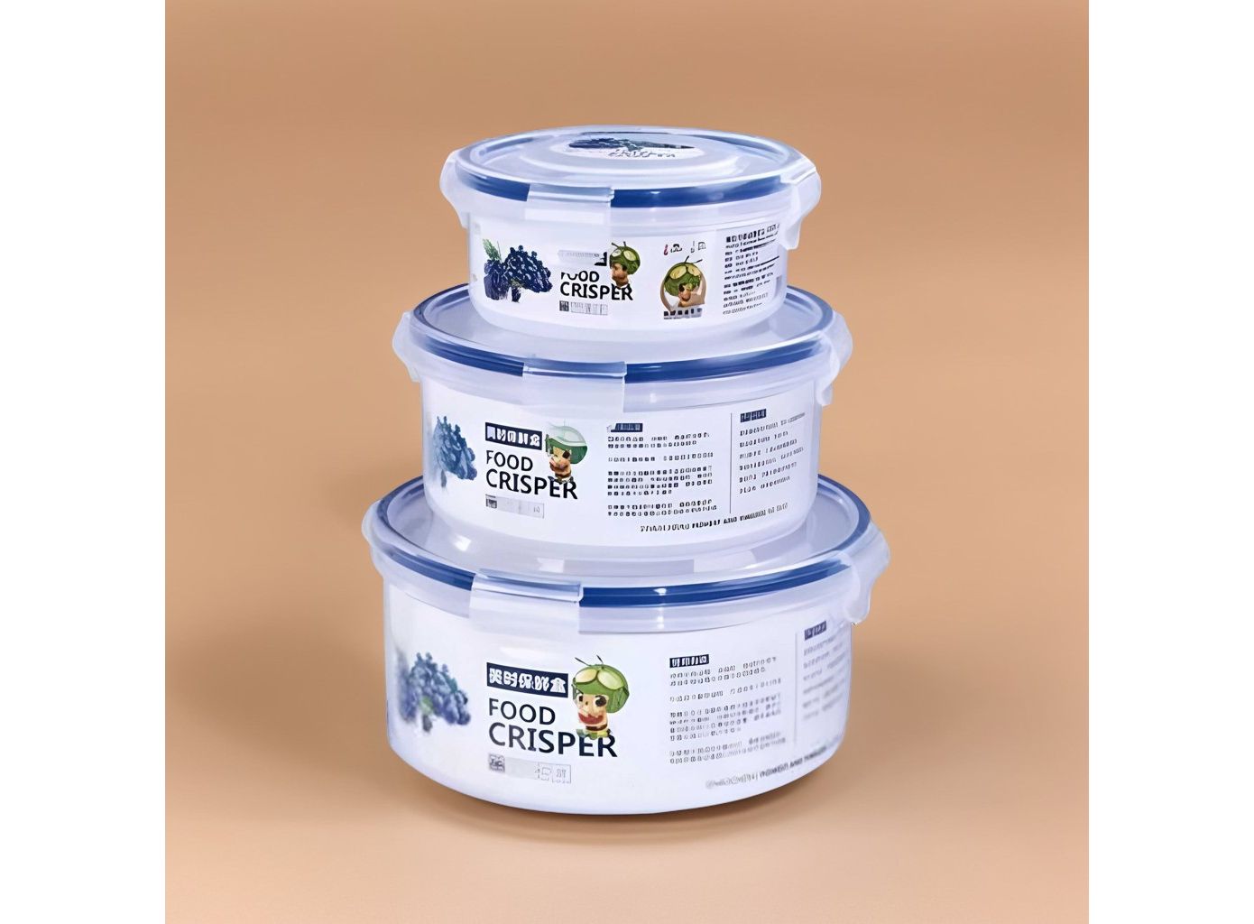 Round Shape 3 Pcs Food Crisper (OB/04977)