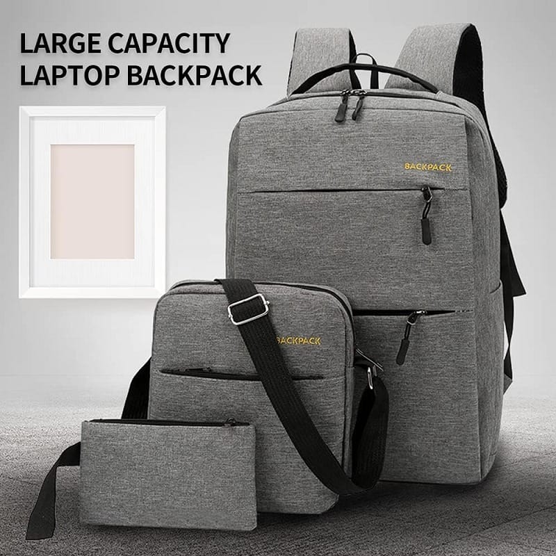 3 Pcs Travel Backpack - Unisex (OB/06980)